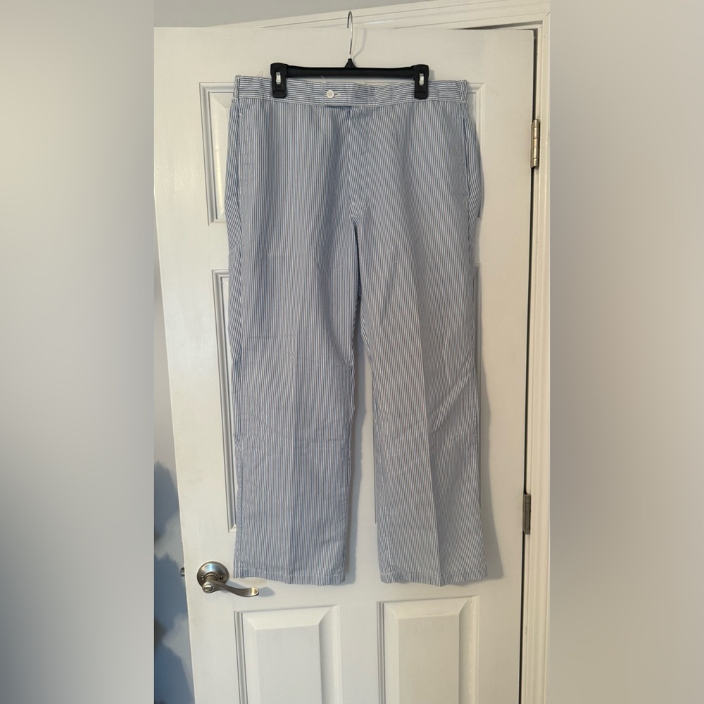 Men's Blue Striped Dress Pants